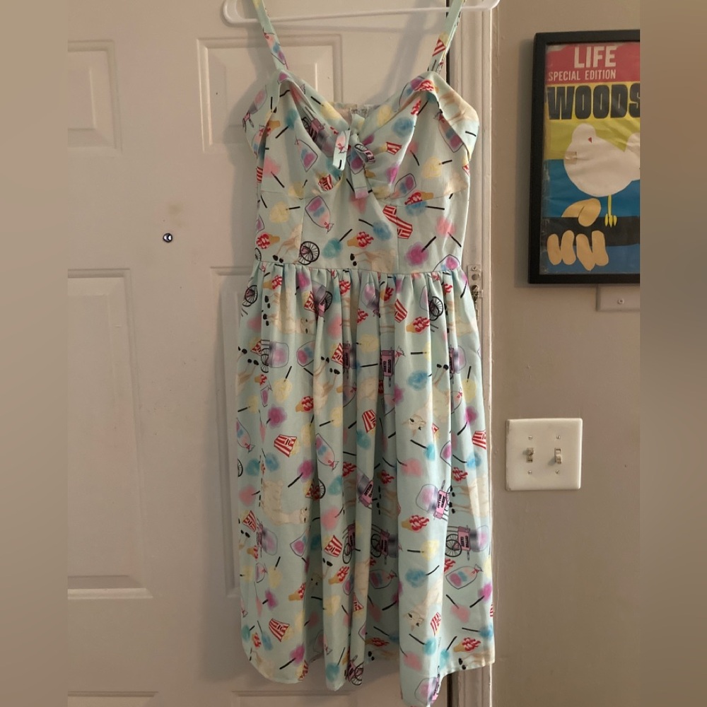 Unique Vintage Llama Cotton Candy Popcorn Ice Cream Sundress